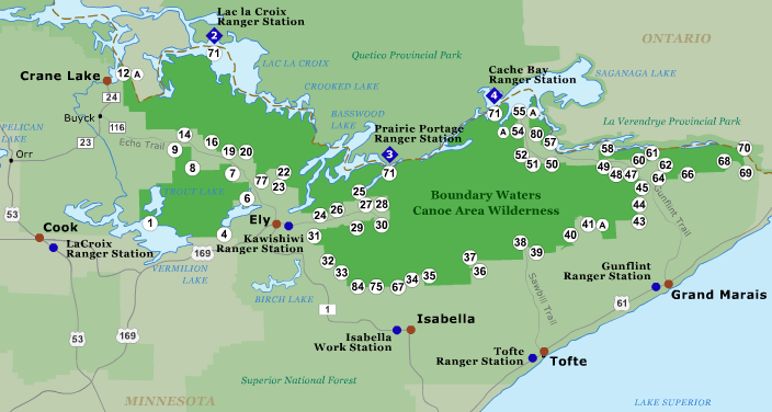 Boundary Waters Entry Point Map